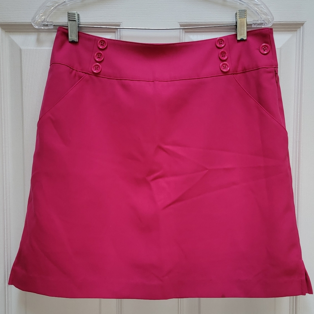 EP Pro Vibrant Pink Mini Skort with Button Accents Size 6 NWT